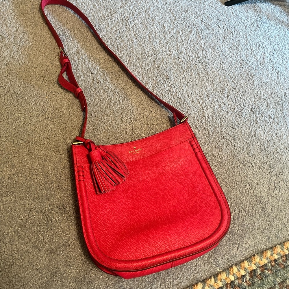 Kate Spade Vibrant Pink Crossbody Bag with Tassel